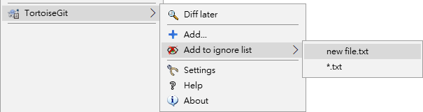 Explorer context menu for unversioned files
