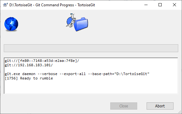 A running daemon dialog