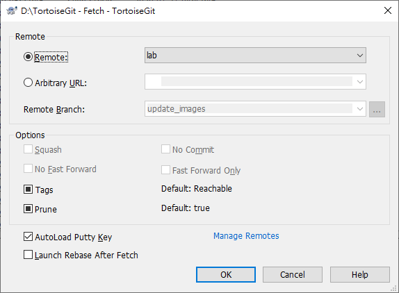 Fetch dialog