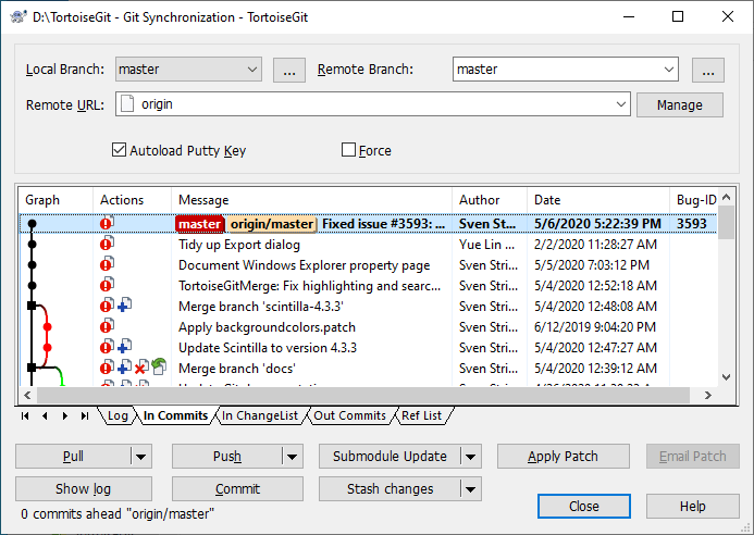 Sync dialog
