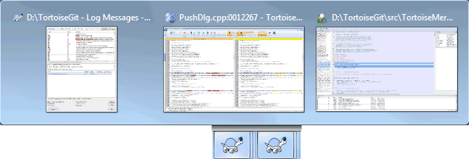 Taskbar with repository grouping