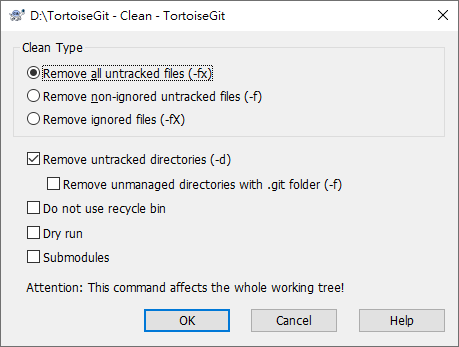 Clean dialog