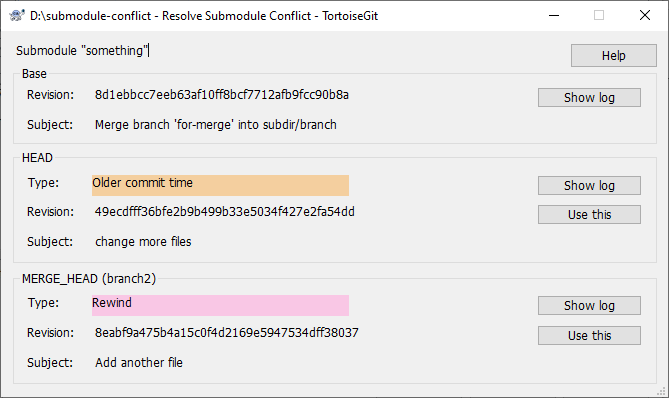 Resolve submodule conflict Dialog