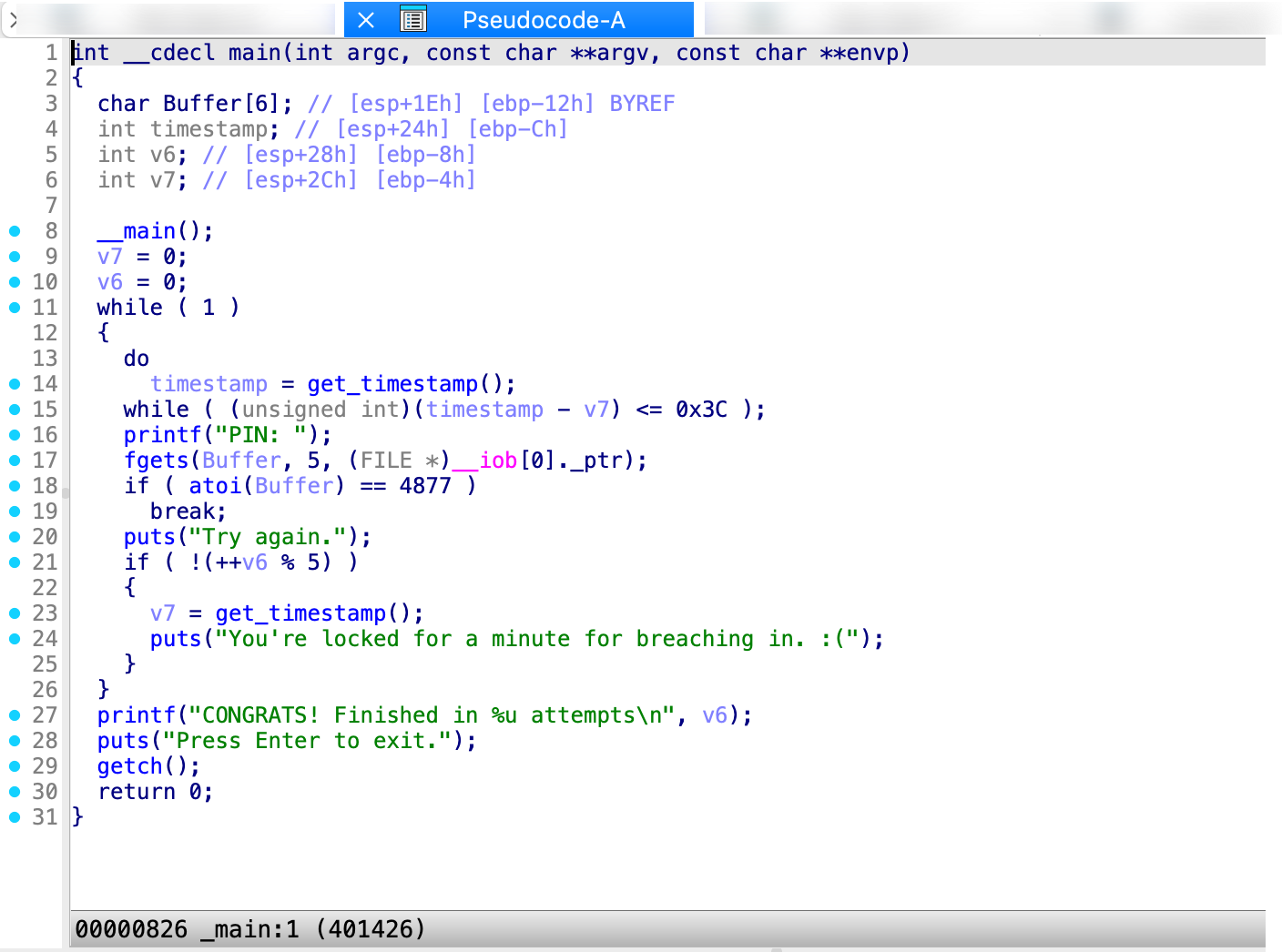 Pseudocode Window